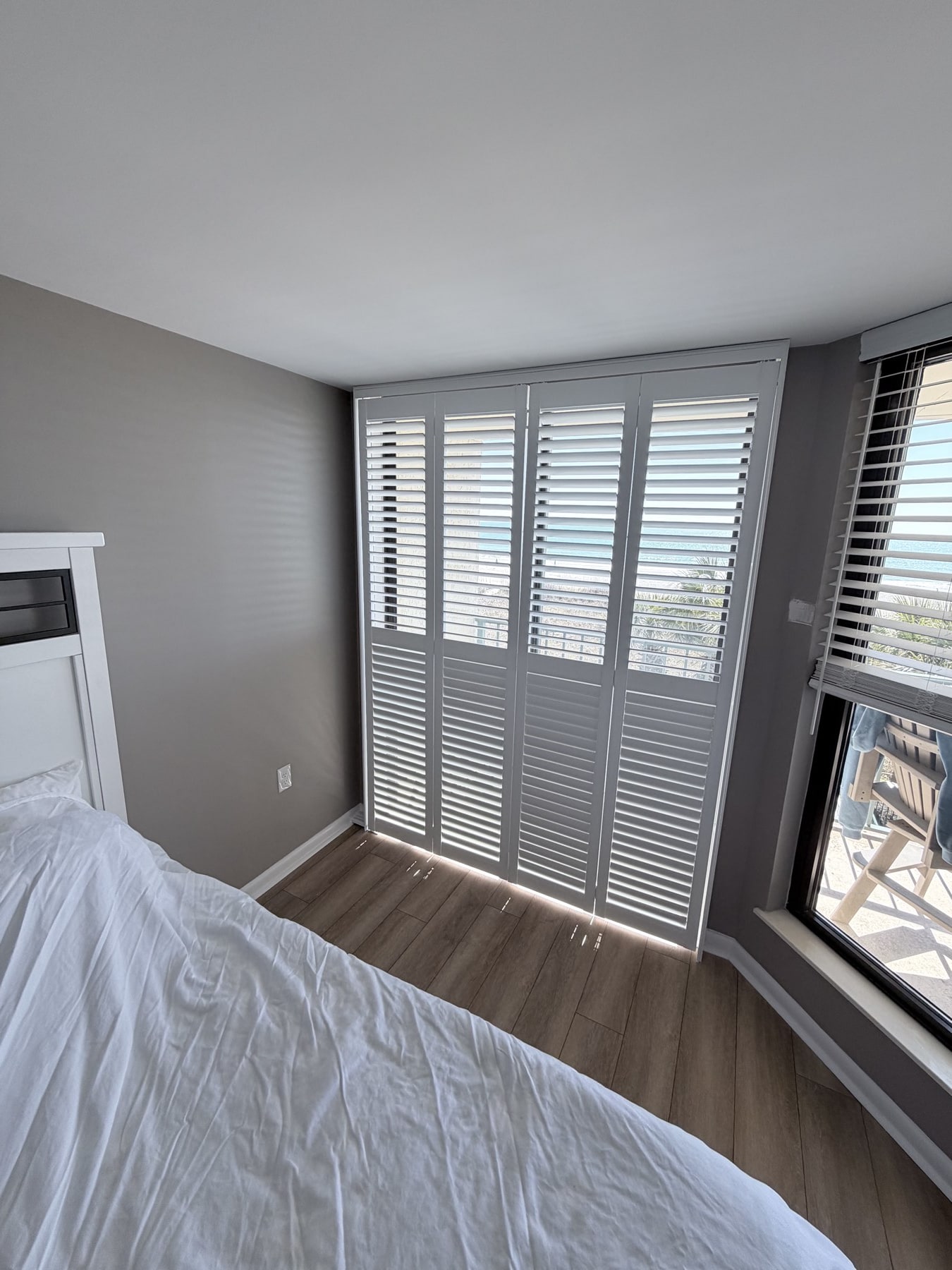 Track shutters at Beach Club in Windy Hill, North Myrtle Beach