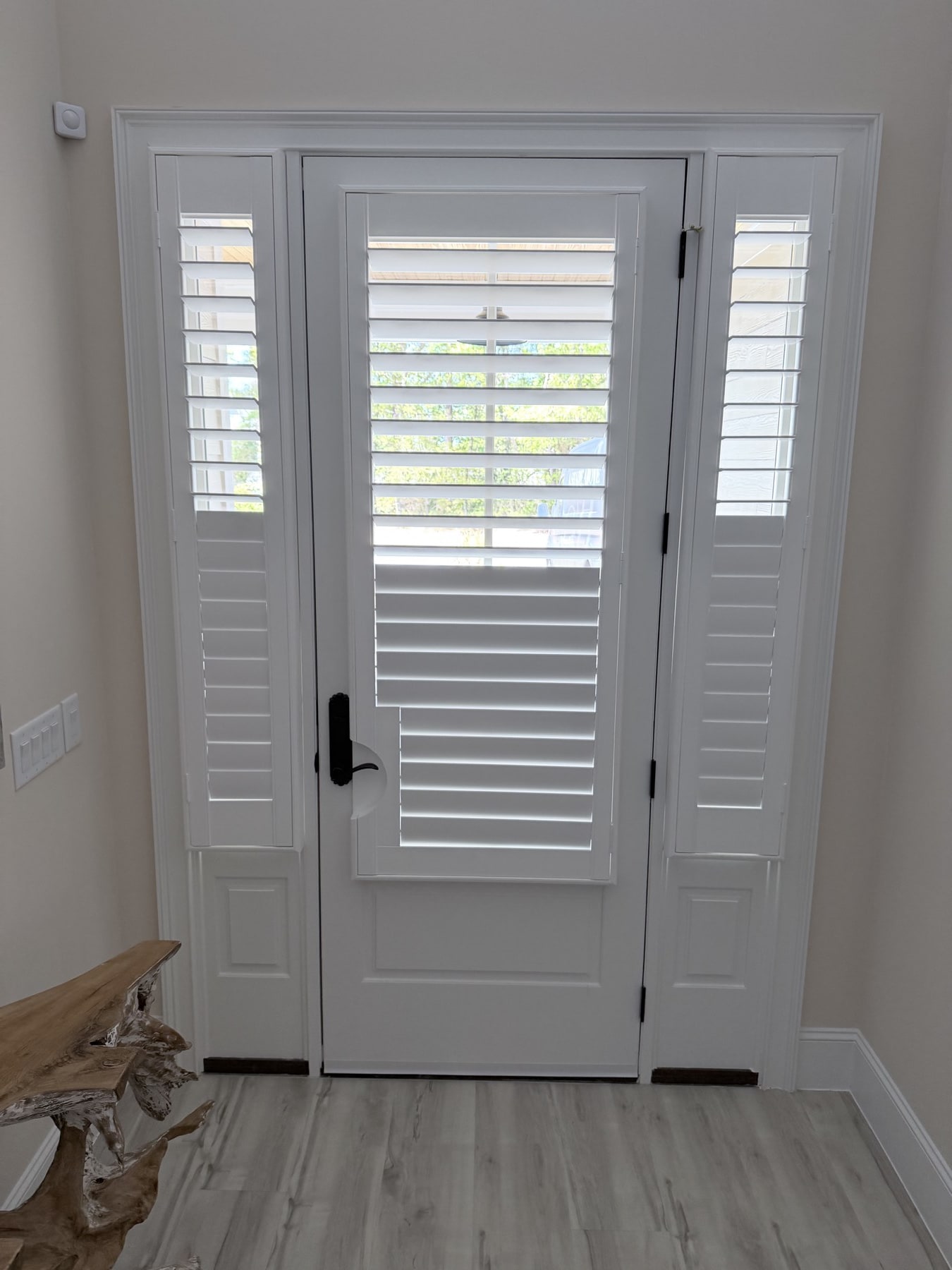 Plantation shutters on front door, Tidewater Plantation
